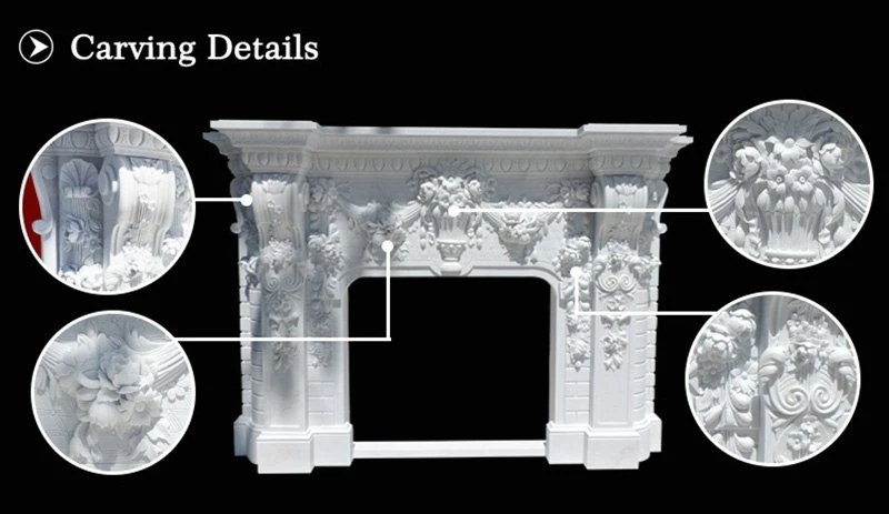 Professional Manufacturer Home Decor Natural Marble Stone Fireplace