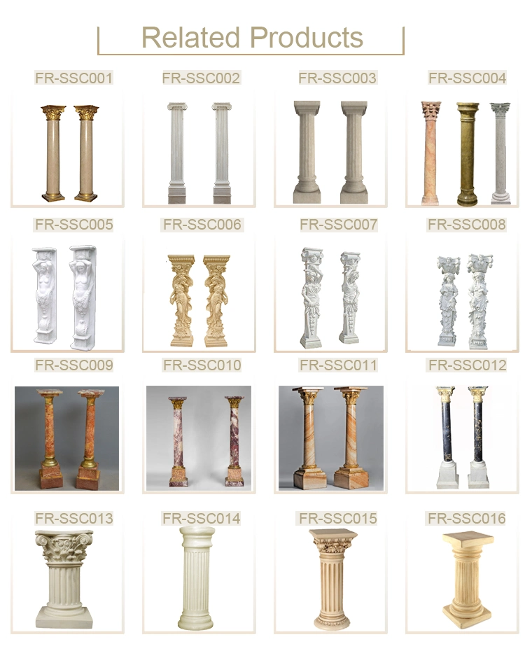 Outdoor Indoor Decorative Building Pillar Natural Stone Greek Column Marble Roman Columns for House