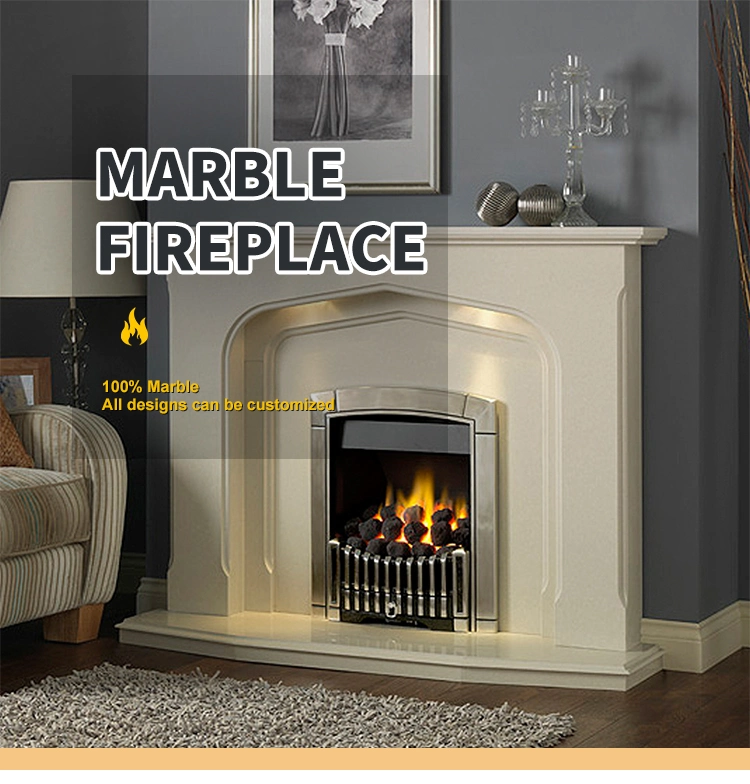 Beautifully Carved Hot Selling Indoor Marble Mantel Fireplace