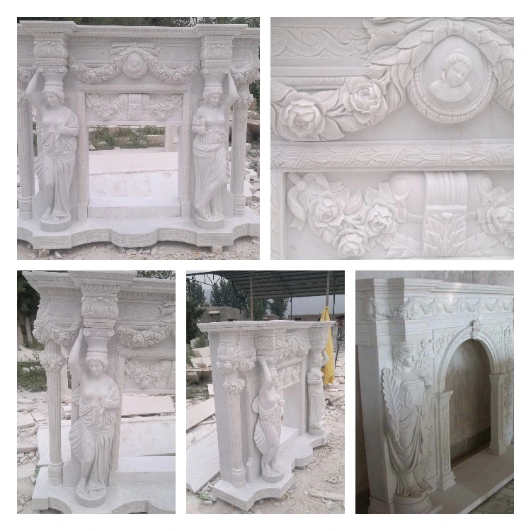 Home Decor Overmantel Granite Stone Limestone European Style Fireplace Mantel Wholesale Marble Fireplaces Price