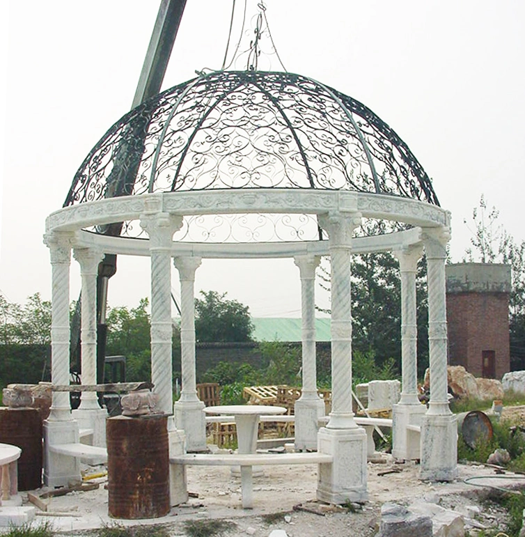 European Classical Stone Roman Column Modern Marble Garden Gazebo (SYMG-1021)