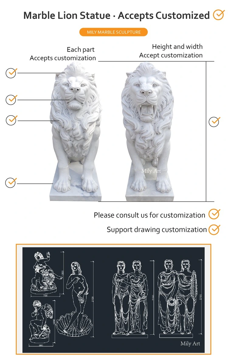 Outdoor Granite Western Sitting Lion Statues Animal Sculpture