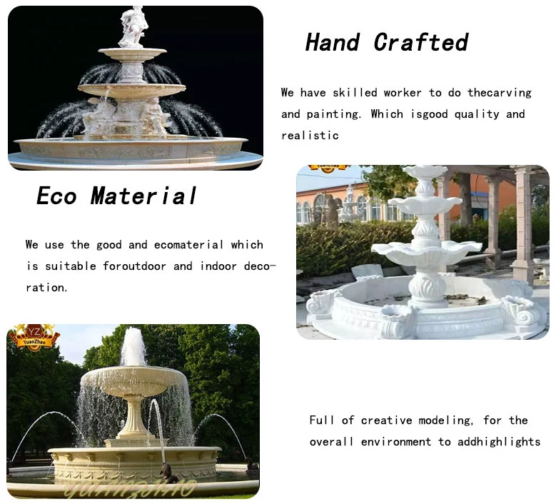 Hot Sale Hand Carving Nature White Marble Stone Water Fountain