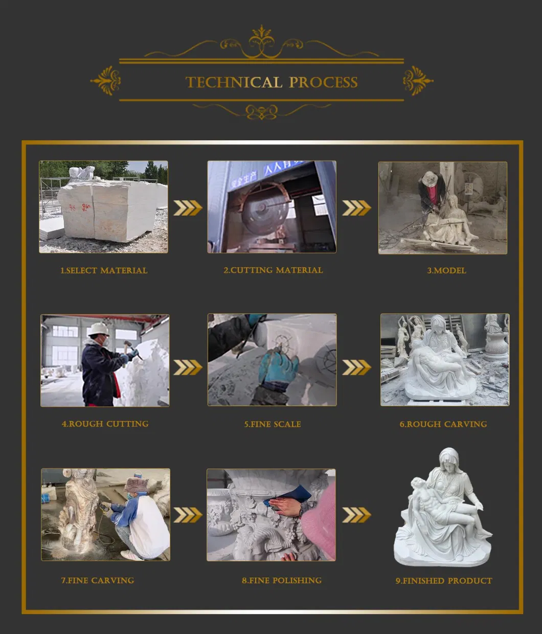 Home Decoration Art Statue White Granite Marble Carving Sculpture for Promotion Gift